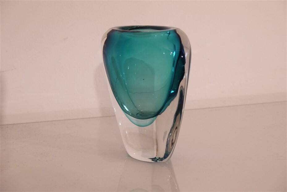 Vintage Scandinavian submerged glass vase