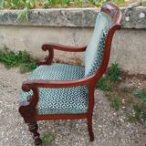 Pair of antique Louis XVI mahogany armchairs from the 19th century