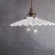 Old pendant light in pleated white opaline