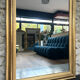 Miroir ancien 136,5/98cm Louis-Philippe perlé doré à la feuille d’or