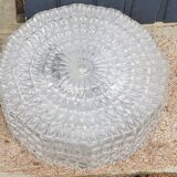 Set of 2 Erco ceiling lights from the 60s in diamond-tipped glass Diameter 35cm