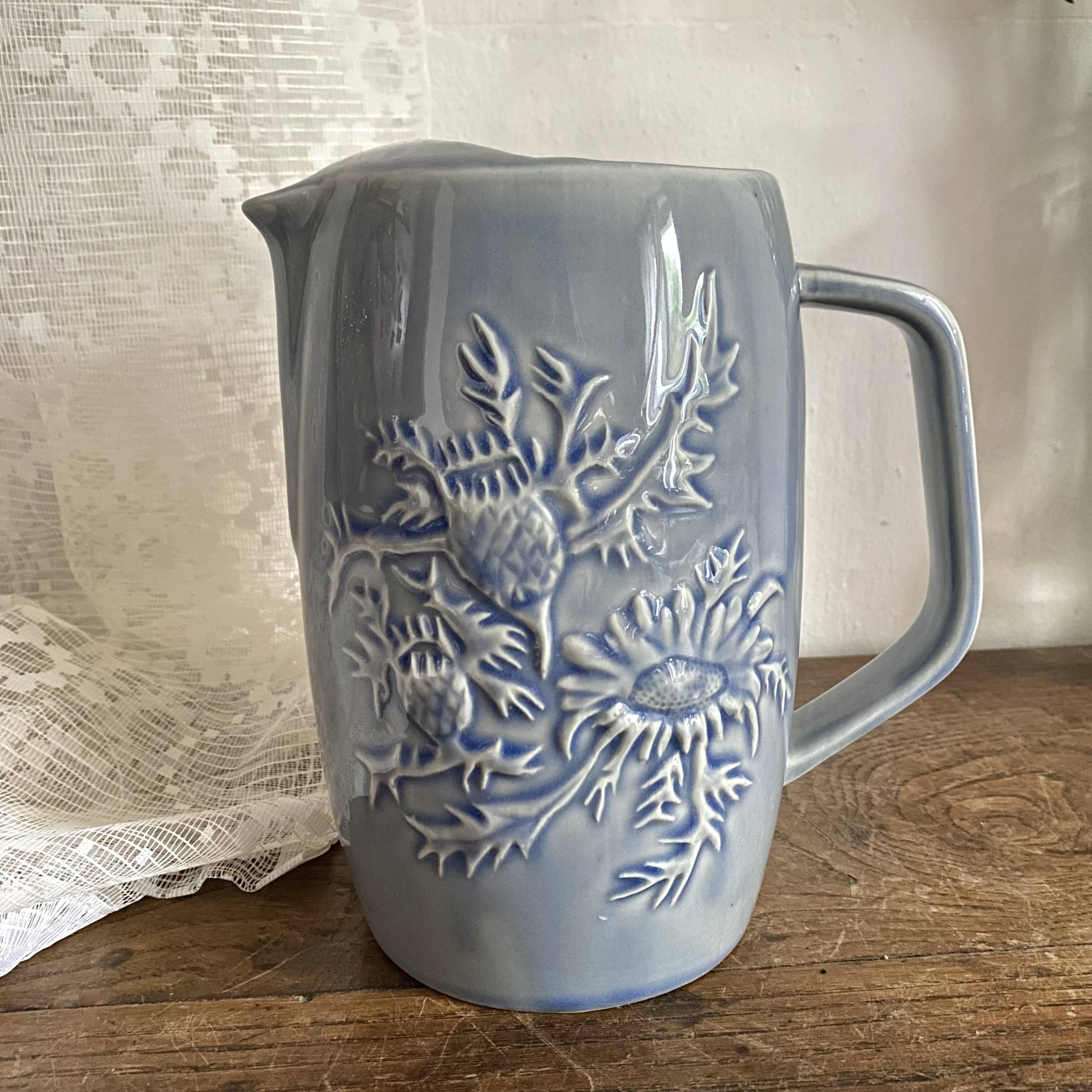 Rhodea Blue Thistle Slip Pitcher