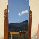 Art Deco mirror in walnut frame 126/88cm