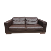 Canapé cuir chocolat Roche & Bobois vintage