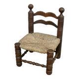 Charles DUDOUYT low straw chair vintage 1940