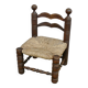 Chaise paillée basse style Charles DUDOUYT vintage 1940