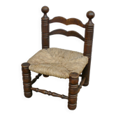 Charles DUDOUYT low straw chair vintage 1940