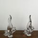 Flame candle holders in vintage crystal 60