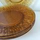 Set of 6 pressed glass dessert plates with sunflower motif Vereco