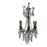 Bronze chandelier with pendants from the early 20th century, 5 lights.