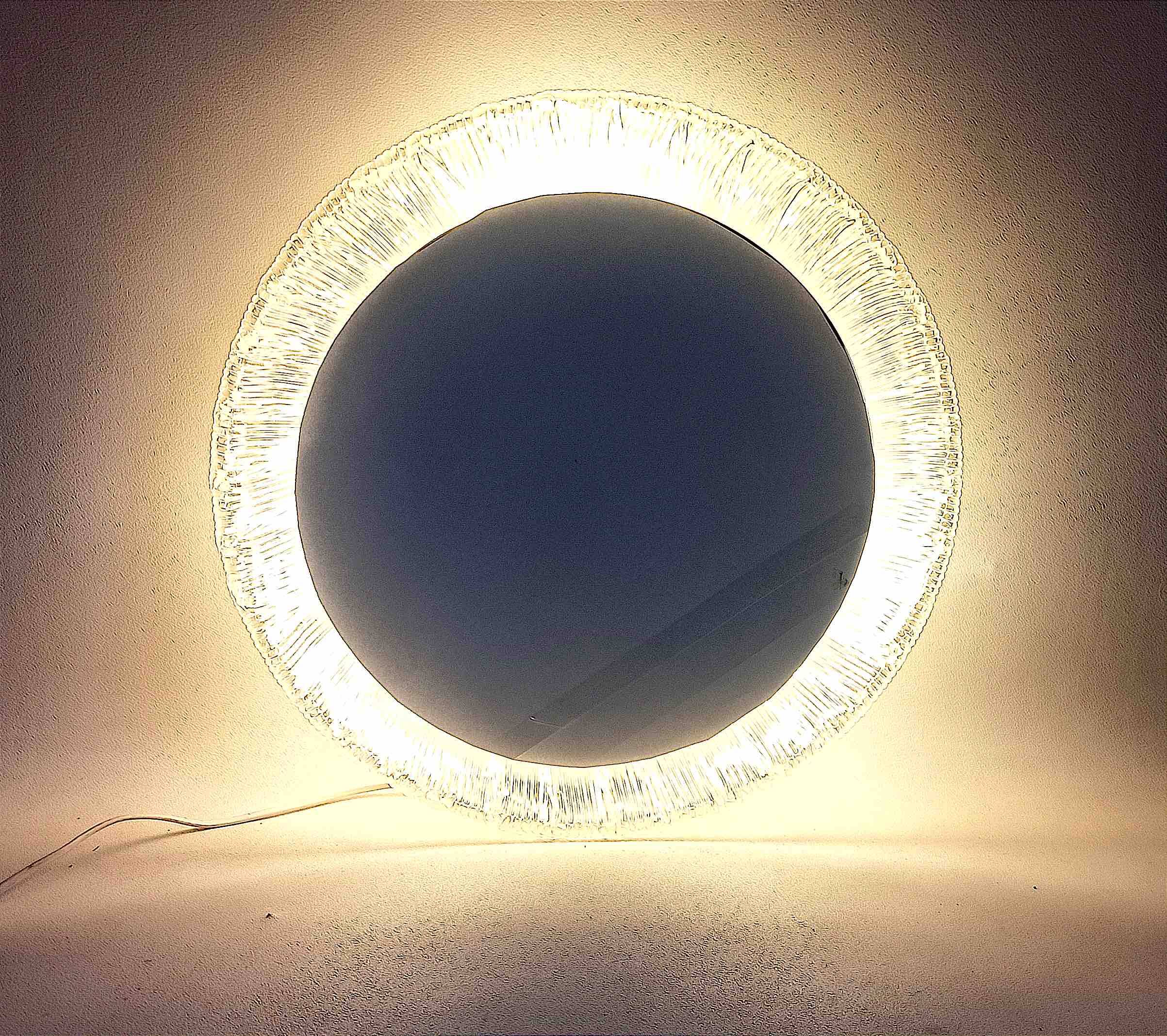 Miroir lumineux rétroéclairé hillebrand années 70