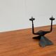 Brutalist wrought iron candlestick from the mid-century by David Palombo, 1960s.