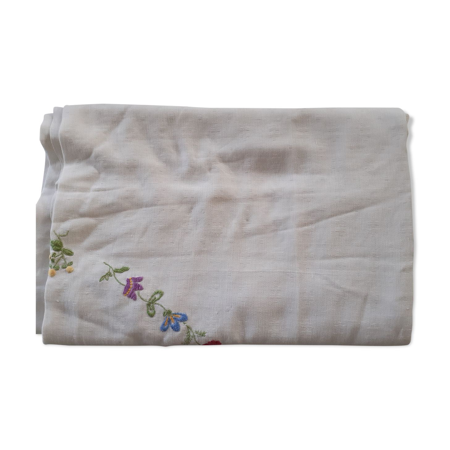 White cotton damask table loth