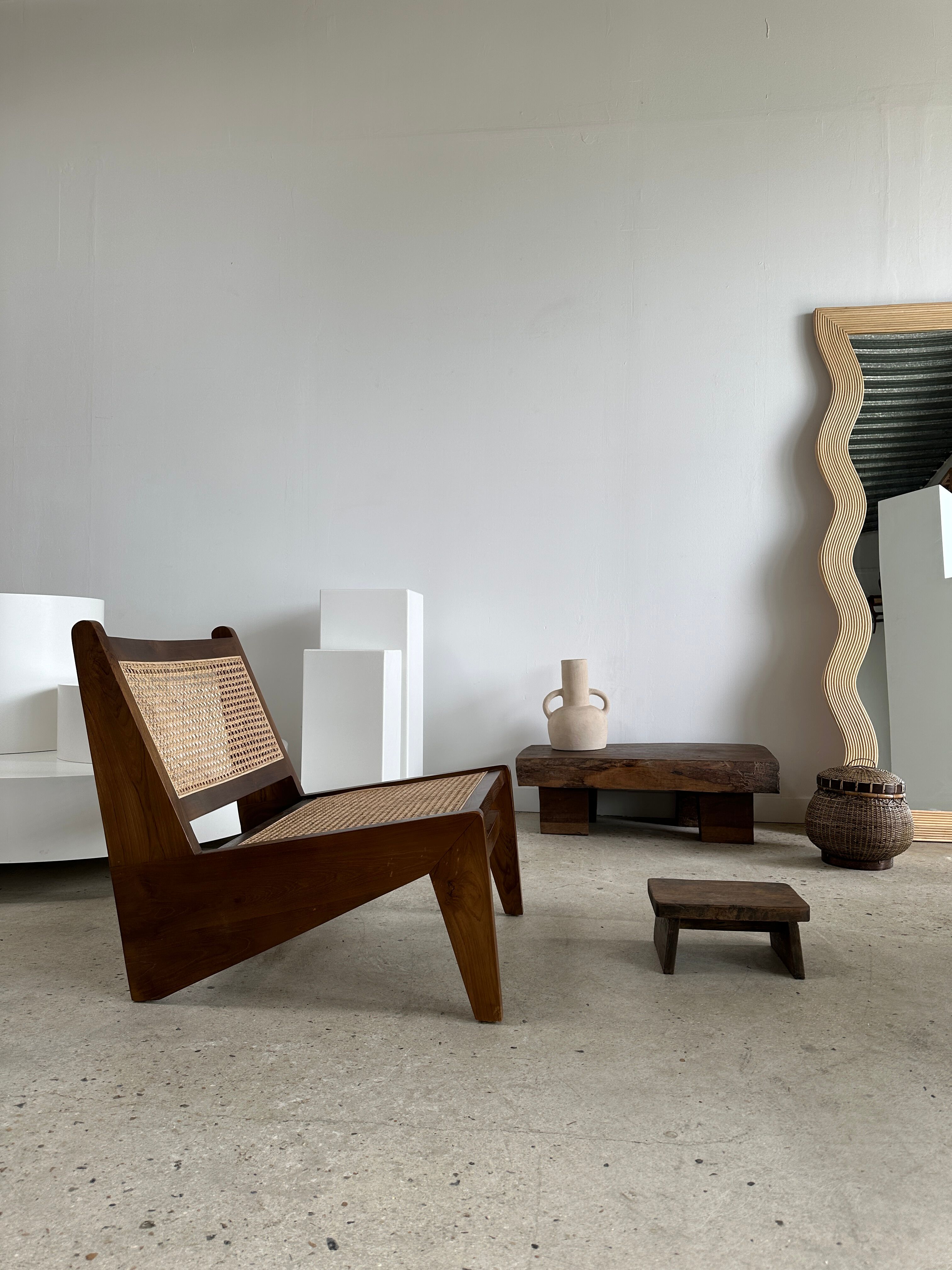 Asian solid wood quadripod brutalist coffee table H30 L81 l42