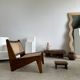 Asian solid wood quadripod brutalist coffee table H30 L81 l42