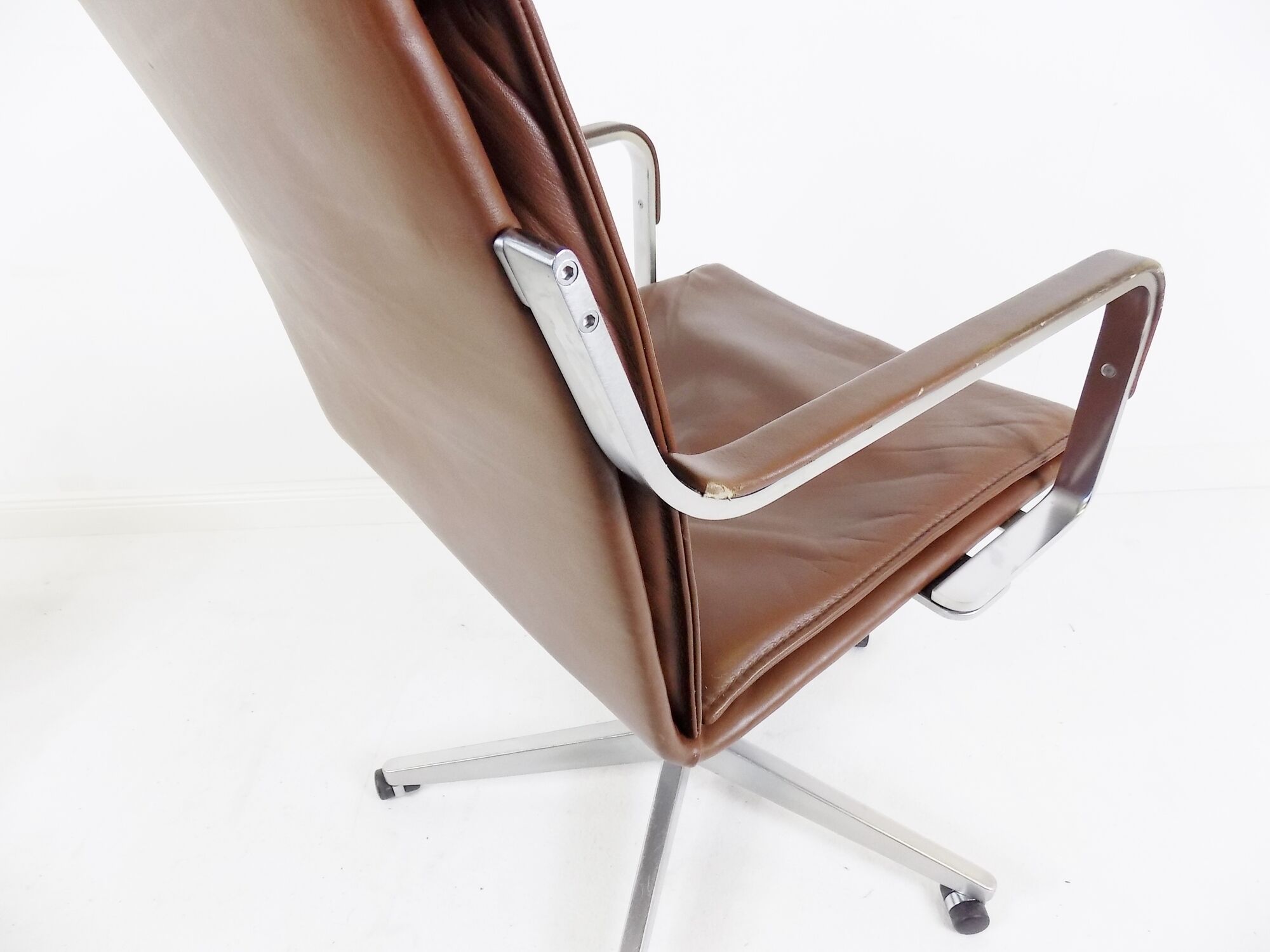 Fauteuil de bureau en cuir Walter Knoll Art Collection par Rudolf Glatzel