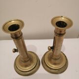 Two vintage copper candle holder