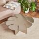 Table basse feuille Monstera – Acier inox brossé – Design sculptural