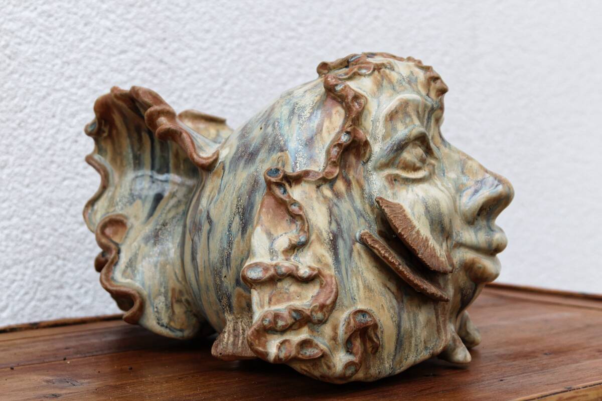Fantastic creature in Saint Amand sandstone, signed Nadia Chiodi