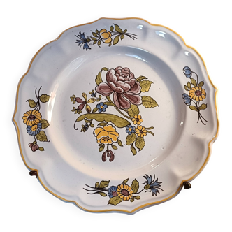 Large antique plate in Meillonnas faience