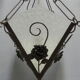 Art deco hanging lamp with 4 cloudy glass plates