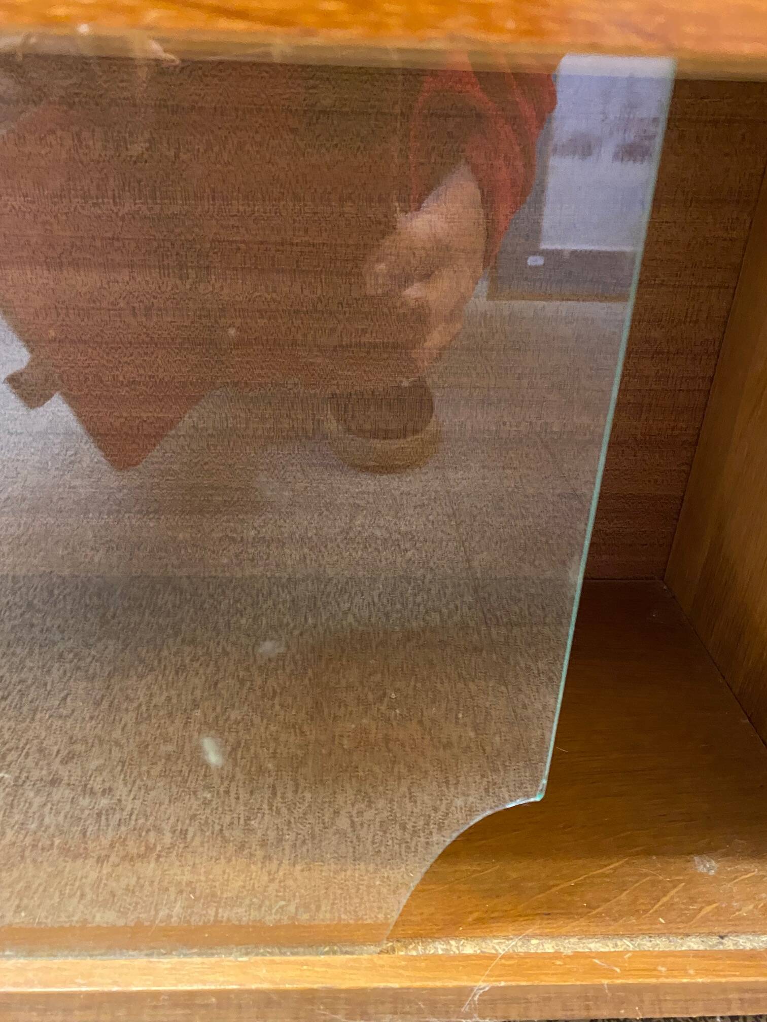 Bibus 1960s bookcase light oak with sliding glass