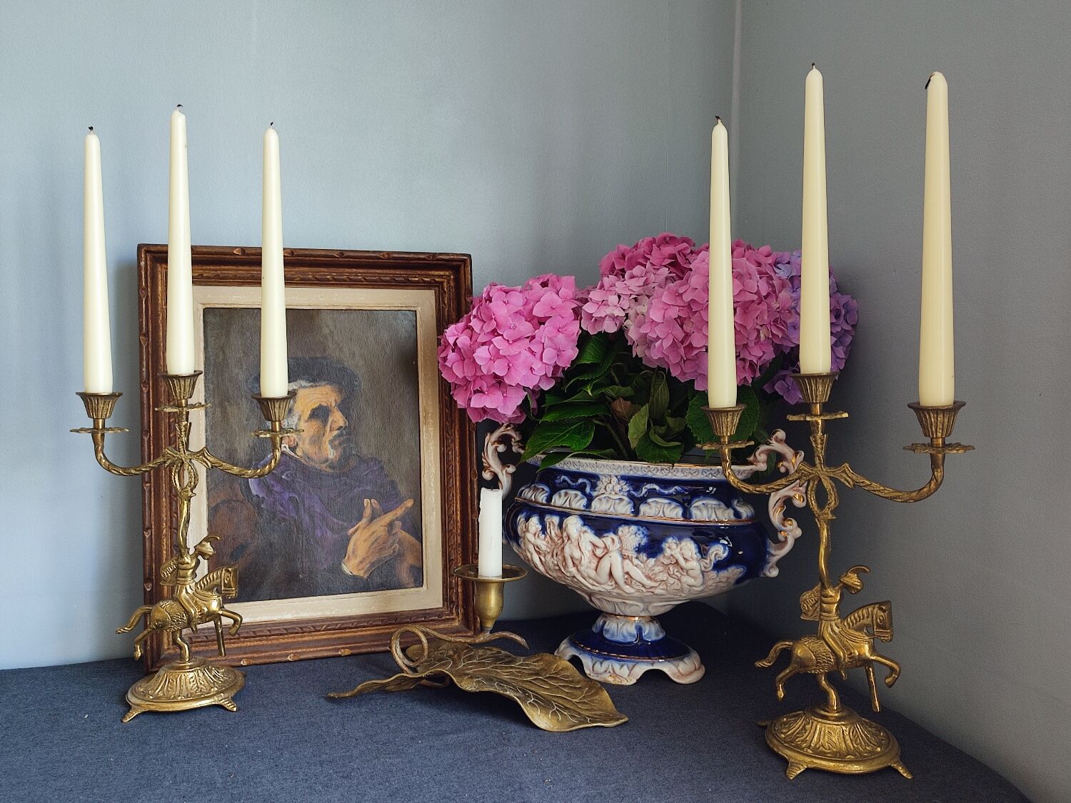 Set of two vintage jumper candlesticks