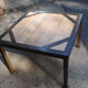 Industrial-style steel and wood coffee table or side table