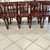 Set of 10 vintage bistro chairs from the 1970s.