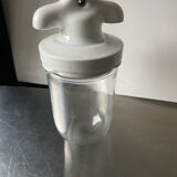 Art deco ceiling pendant lamp in porcelain & glass