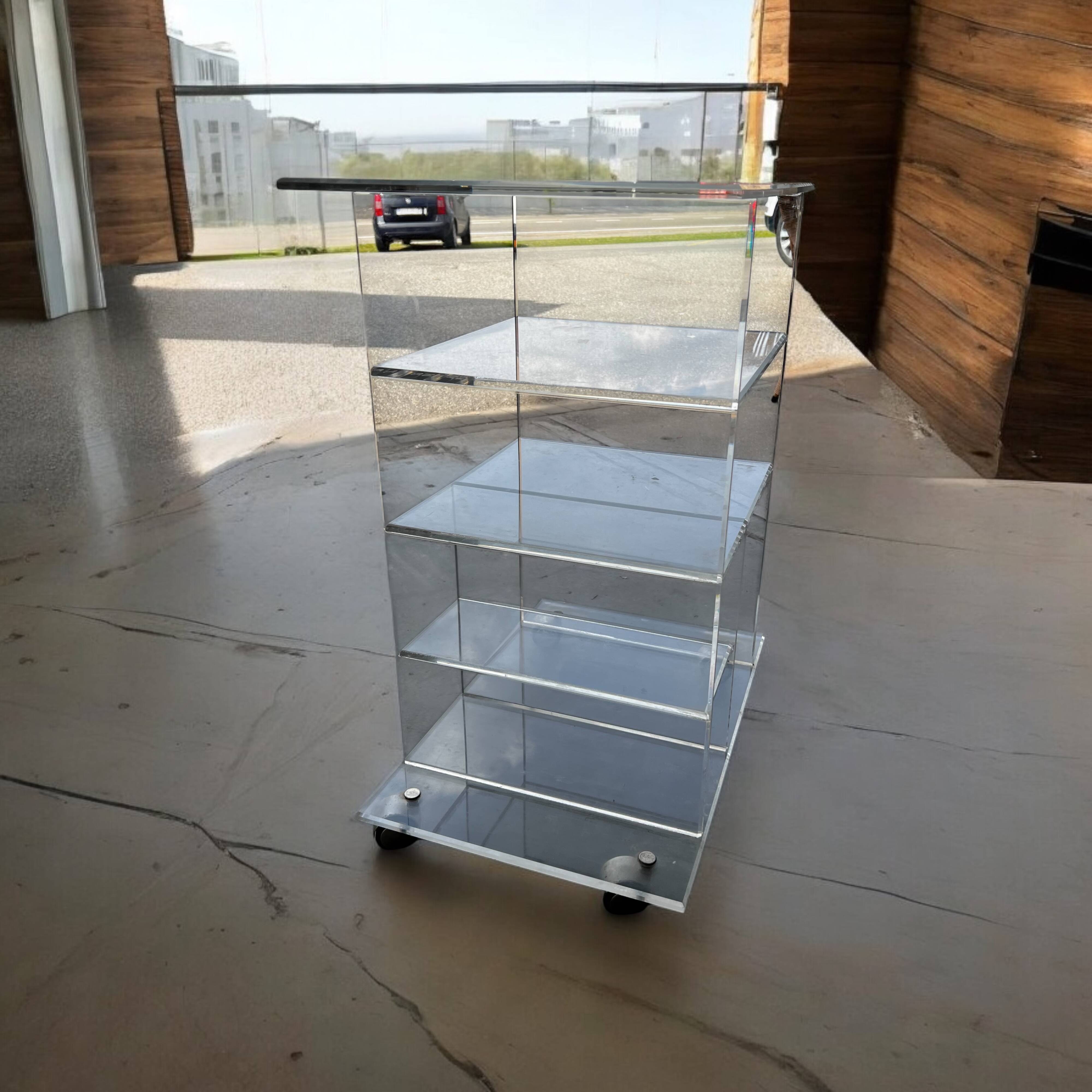 Vintage plexiglass furniture/audio furniture/cart