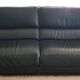 Large 3-seater anthracite leather sofa Roche Bobois