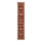 Turkish Handwoven Vintage Herki Kilim 80 cm x 400 cm
