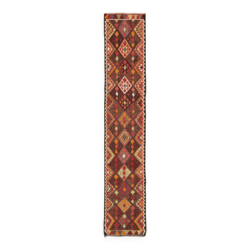 Turkish Handwoven Vintage Herki Kilim 80 cm x 400 cm
