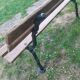 Antique garden bench with cast iron legs