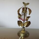 Lamp " flower " in gold metal 70s