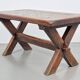 Brutalist Oak Cross Leg Coffee Table, Spain, 1930s