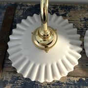 Set of two vintage white opaline wall lamps electrified to nine