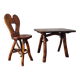 Vintage brutalist table and chair
