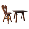 Table et chaise brutaliste vintage