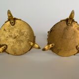 Pair of candlesticks Napoleon III in bronze cloisonné XIXth Barbedienne