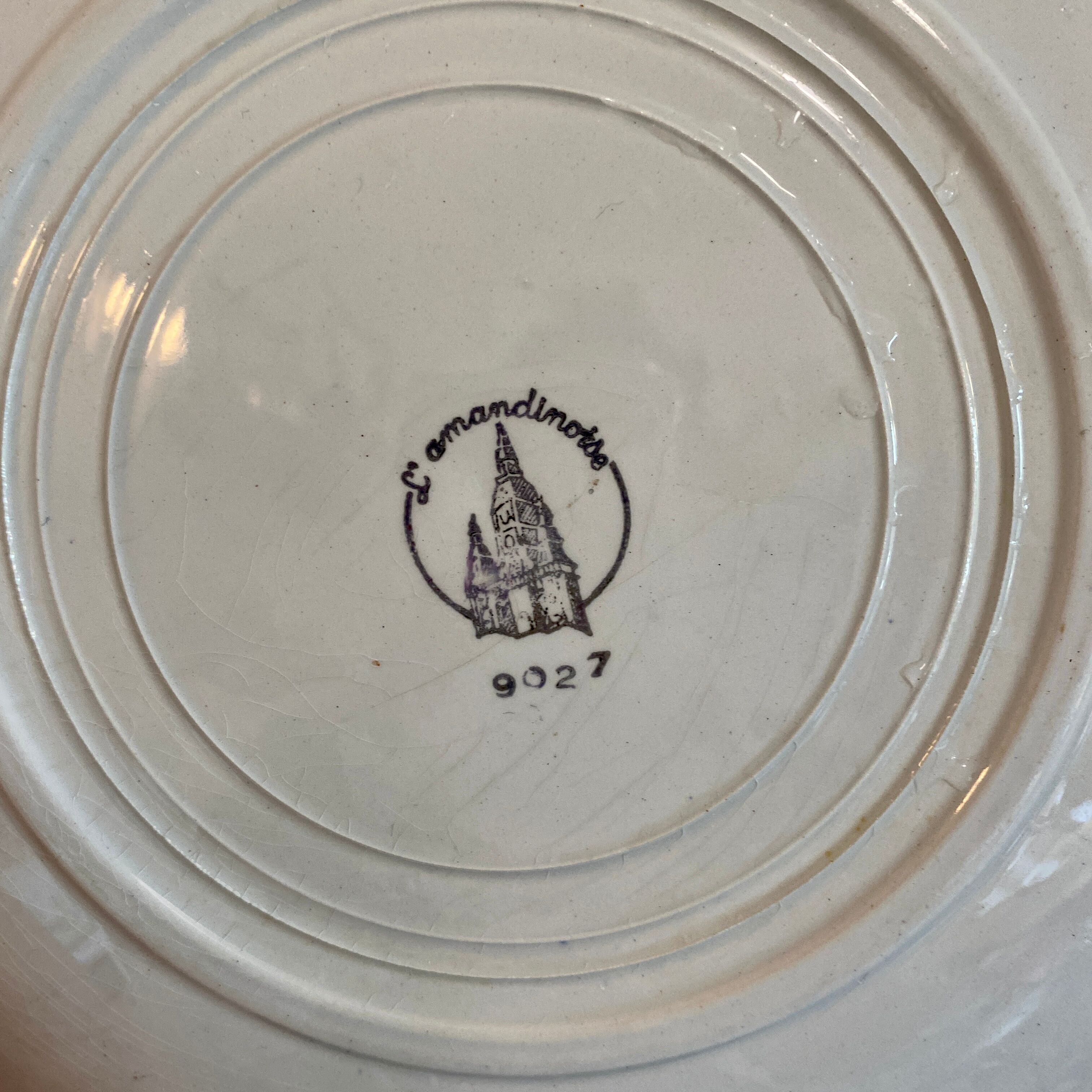 Set of 6 vintage flat plates L'Amandinoise