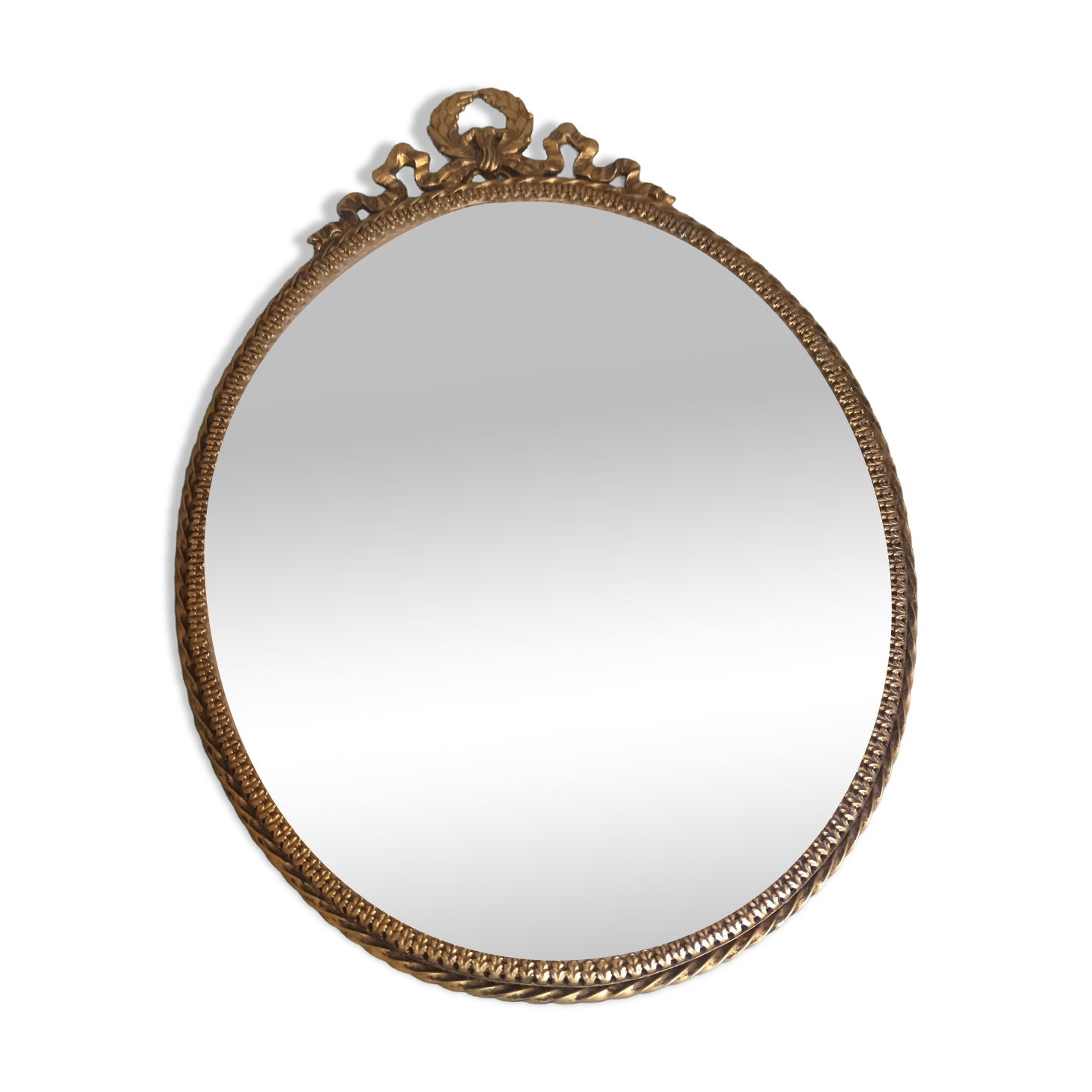 Miroir ancien ovale et doré