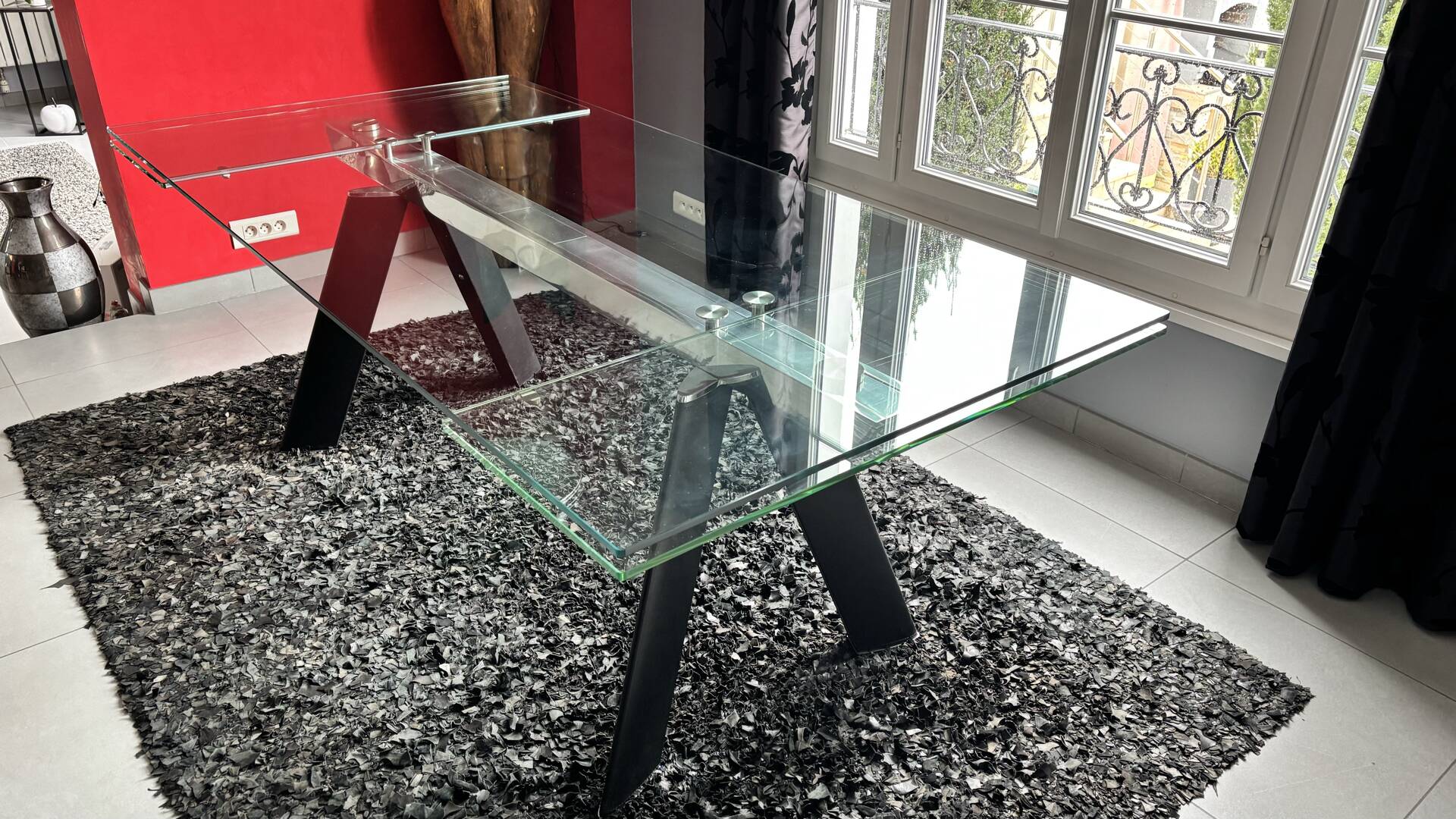 Rectangular glass table Roche and Bobois