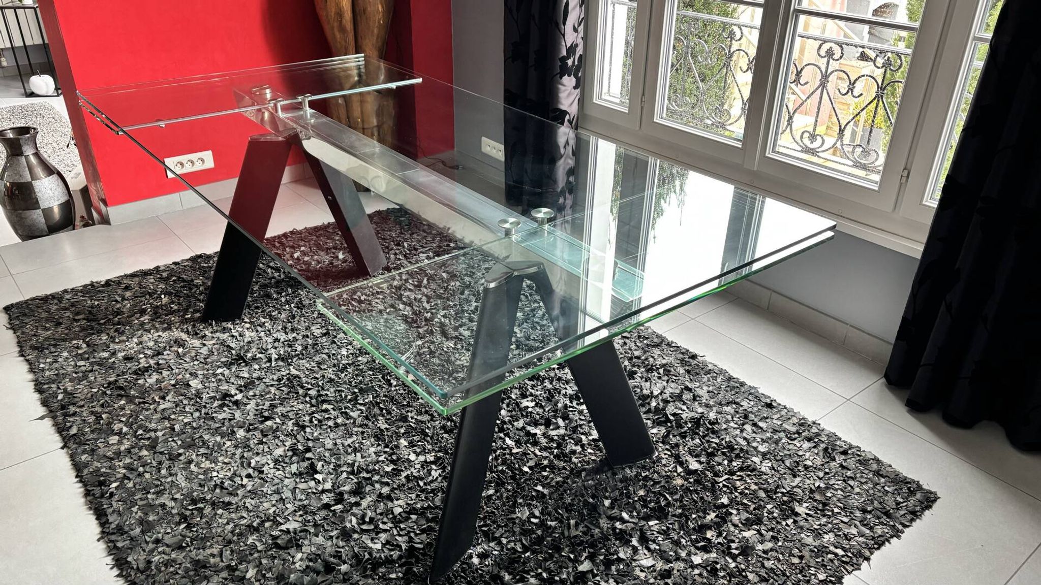 Rectangular glass table Roche and Bobois