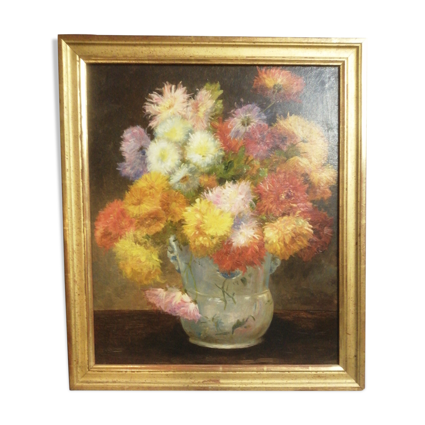 Painting flowers oil on canvas