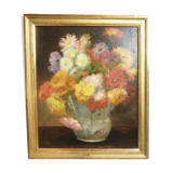 Painting flowers oil on canvas