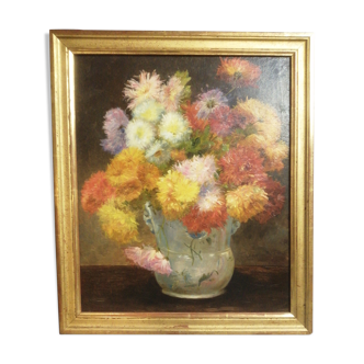 Painting flowers oil on canvas
