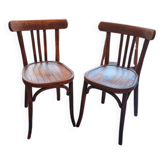 2 chaises bistrot 1930 Baumann