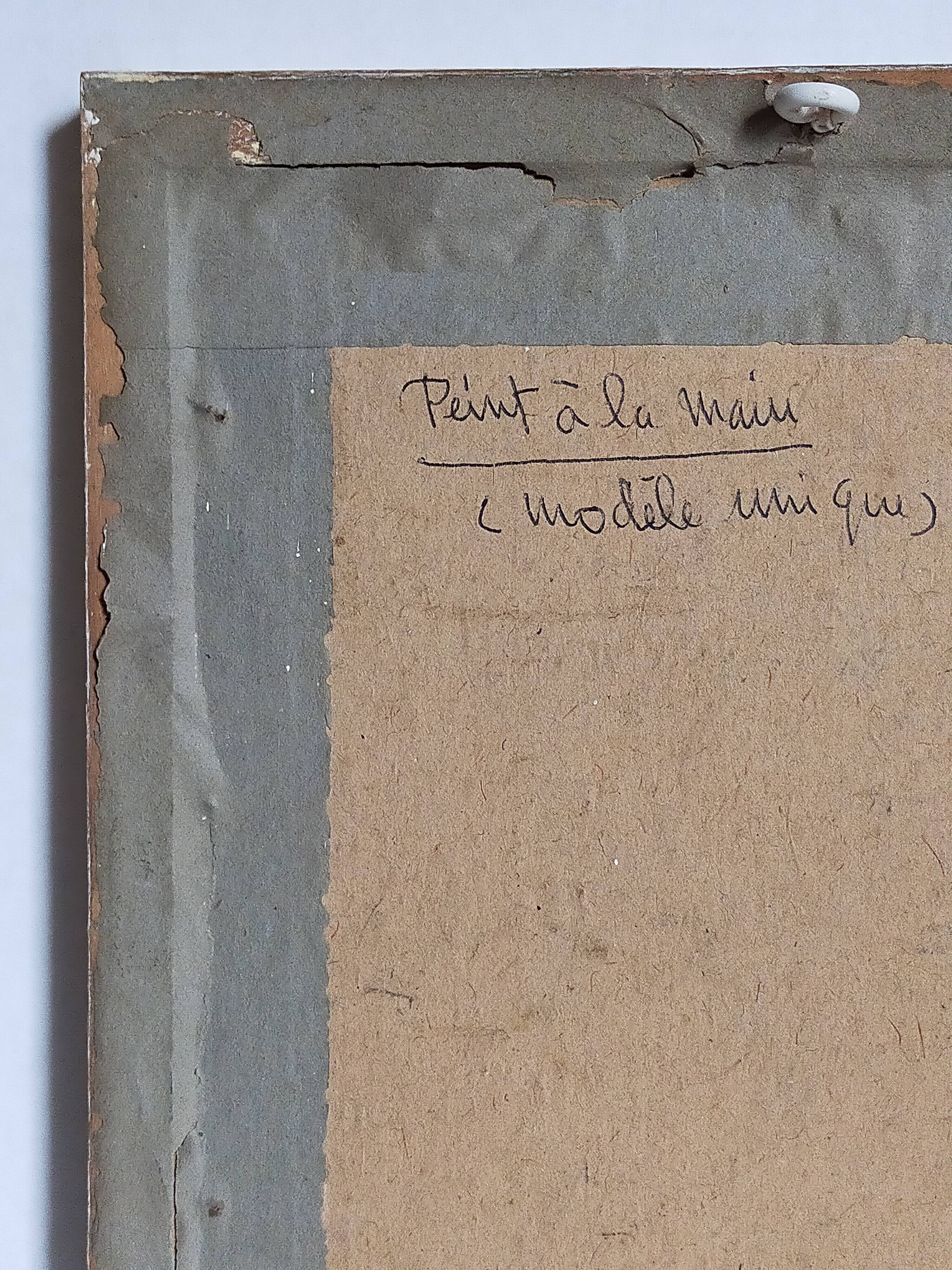 Pastel encadré "Les anémones" vintage